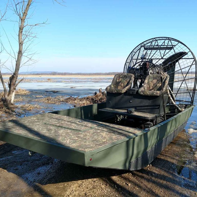 custom airboat in marsh