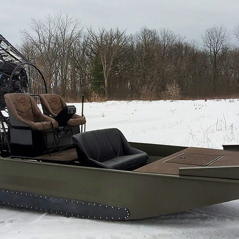 custom airboat on ice